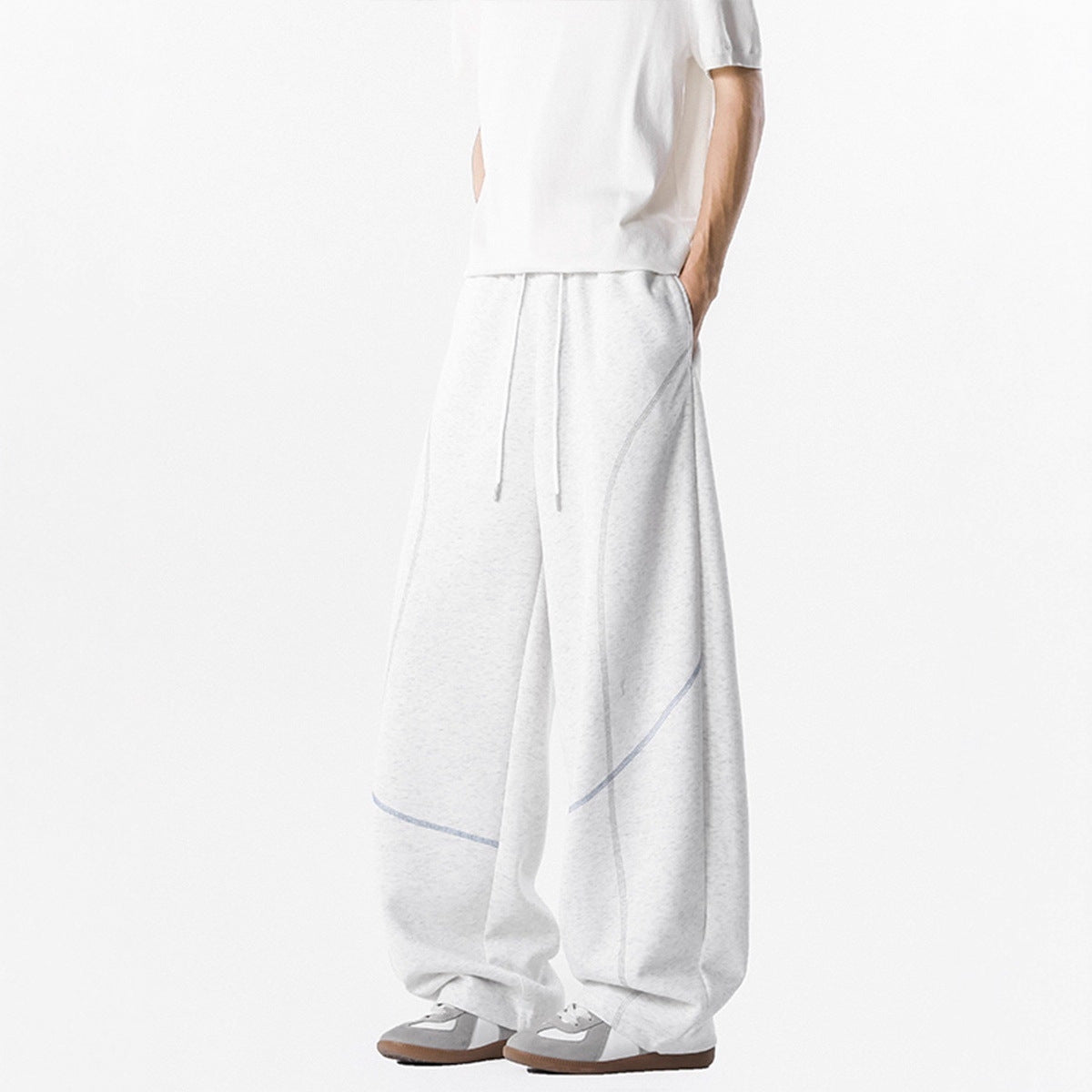 Heavyweight Stitched Wide-Leg Sweatpants