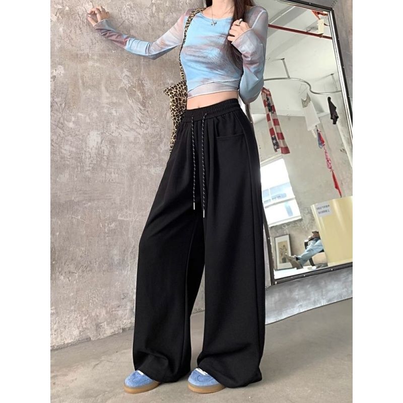 High-Waist Sweatpants with Pockets – Casual Loose Fit Long Pants