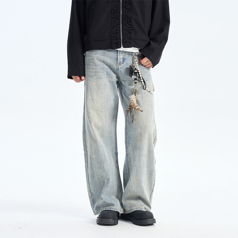 Vintage Washed Denim Jeans - Loose fit