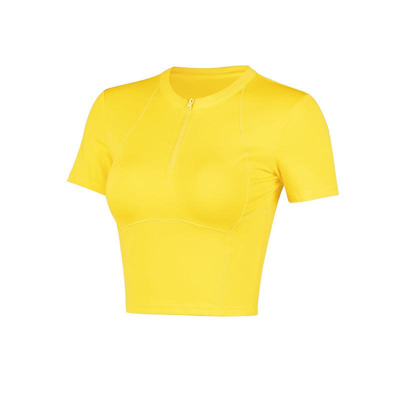 Women’s Half-Zip Athletic T-Shirt Quick-Dry Fitted