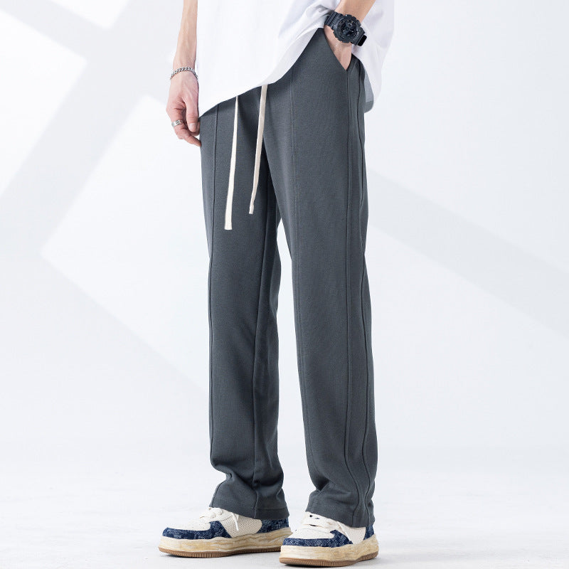 Men’s Trend Drape Wide-Leg Sweatpants | Casual Straight Loose Fit