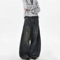 Deconstructed -  Washed Dagger Jeans  - Baggy Wide Leg Pants