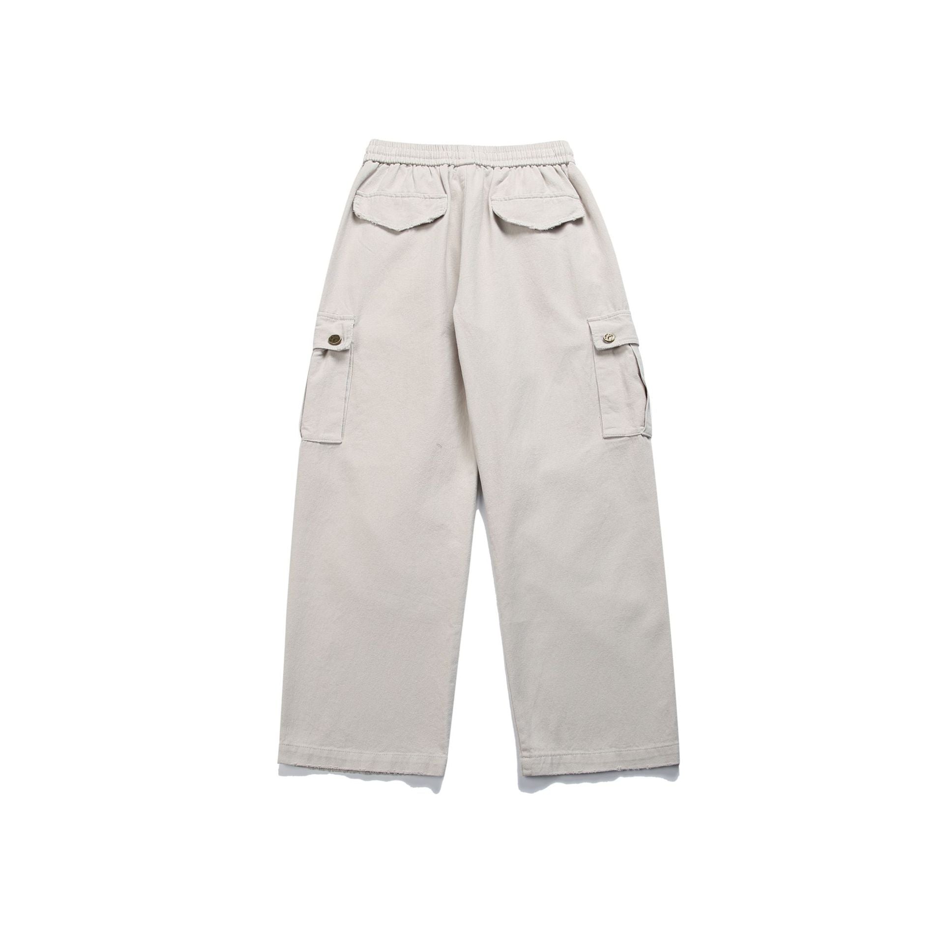 Multi-Pocket Loose Straight-Leg Drawstring Cargo Pants