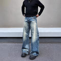 Loose Fit Washed Denim Pants – Straight Leg, Mid-Rise Casual Jeans