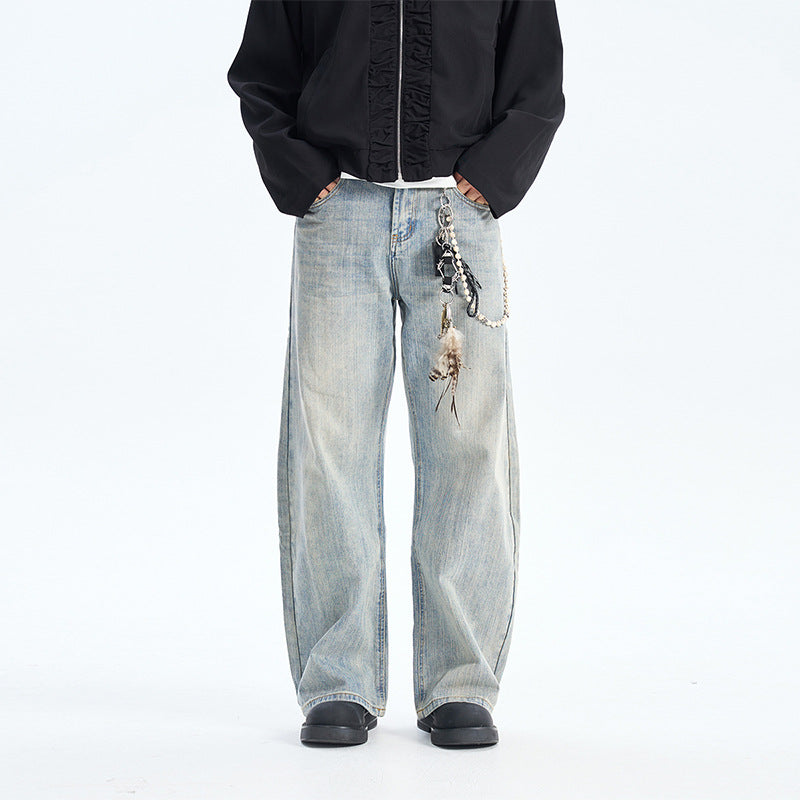 Vintage Washed Denim Jeans - Loose fit