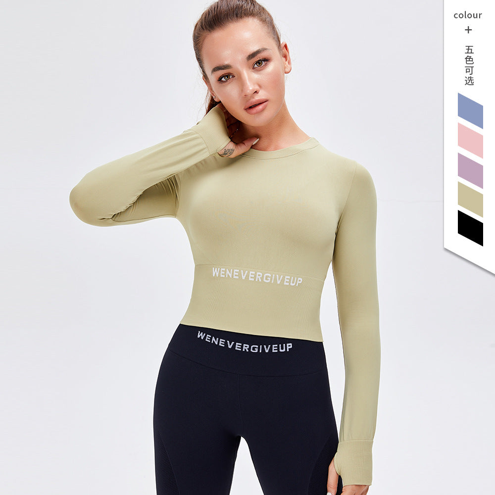 Net Red New Yoga Clothes Women's Long Sleeve Seamless Sportswear Slim Running Fitness Top