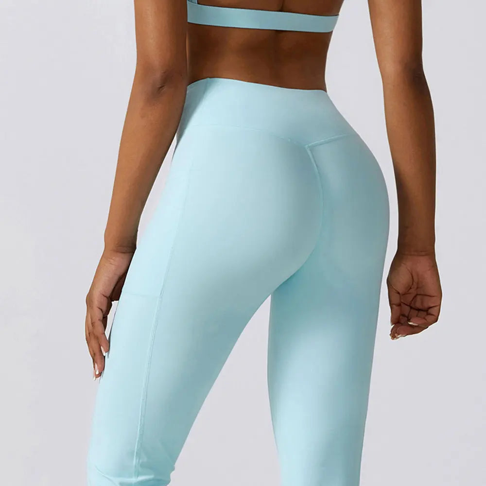 Women Stretch Fitness Pants Sports Bell Bottoms Trousers Lady Runing Push Up Gym Dance Activewear Flares Nylon Yoga Leggings