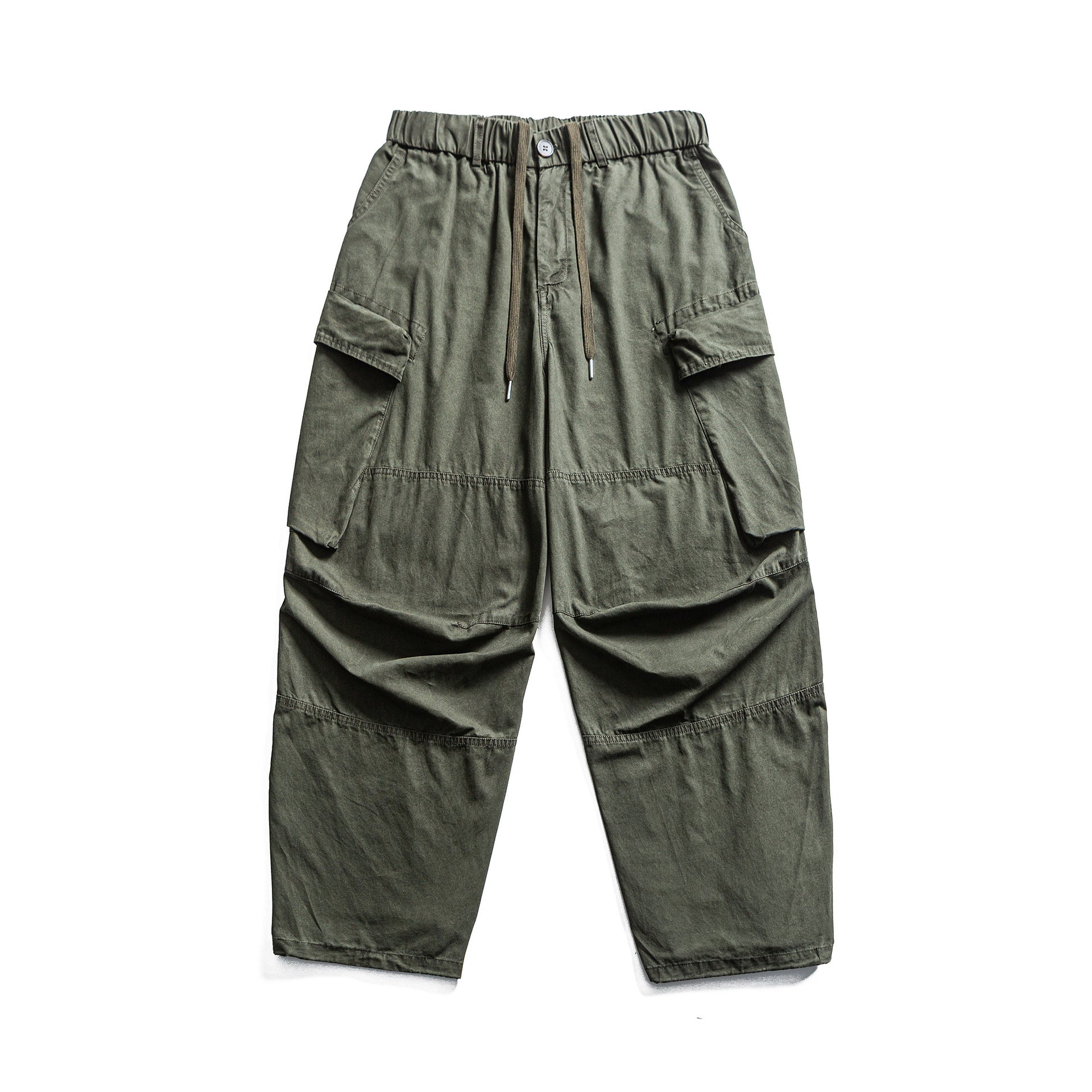 Casual Oversized -  Pleated Pocket -  Straight Fit Cargo Pants