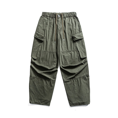 Casual Oversized -  Pleated Pocket -  Straight Fit Cargo Pants
