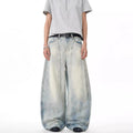 Washed Baggy - Slash Wide Leg Jeans - Loose Baggy fit
