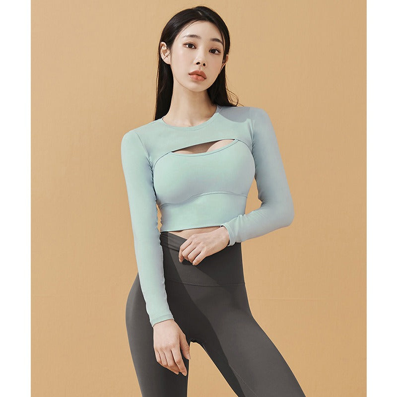 Ins Fashion Sports Long Sleeve Yoga Top Set Combination Sexy Yoga Vest Two Pieces of Fitness Clothes