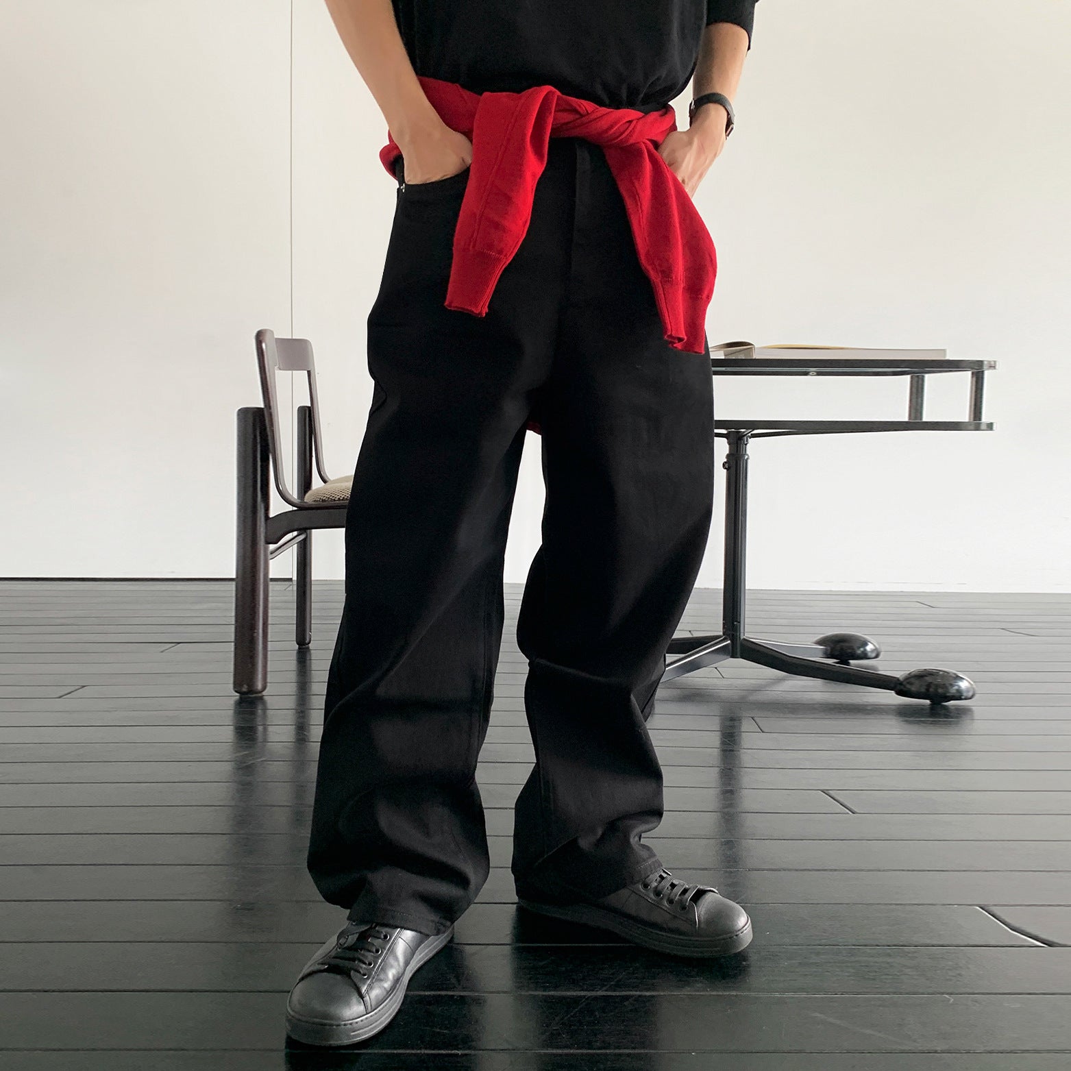 Casual Straight Leg Jeans  -  Clean Fit Long Pants  -  Floor Length Pants