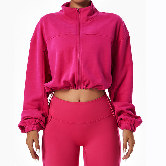 Loose Long Sleeve Casual Sports Sweater Versatile Top Outdoor Running Riding Training Zipper Coat Women's Sweater