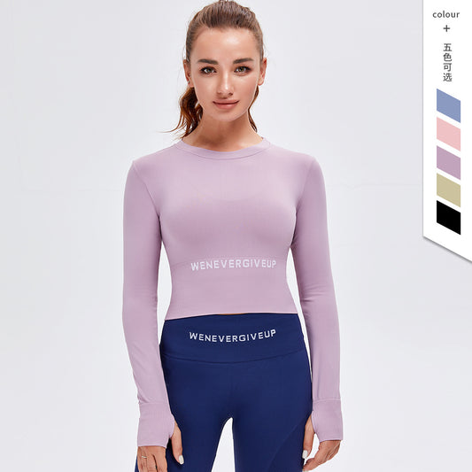 Net Red New Yoga Clothes Women's Long Sleeve Seamless Sportswear Slim Running Fitness Top