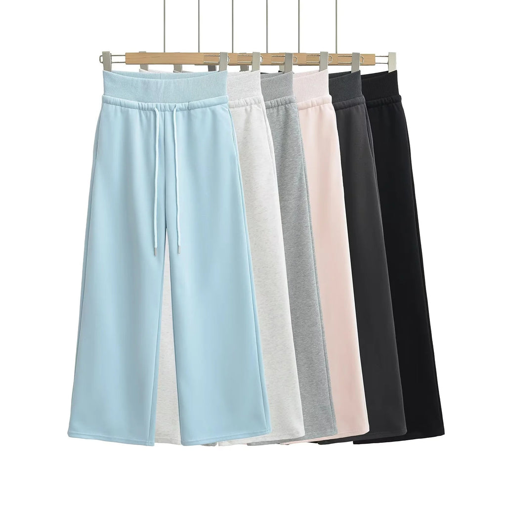High-Waist Spliced Loose-Fit Street Pants