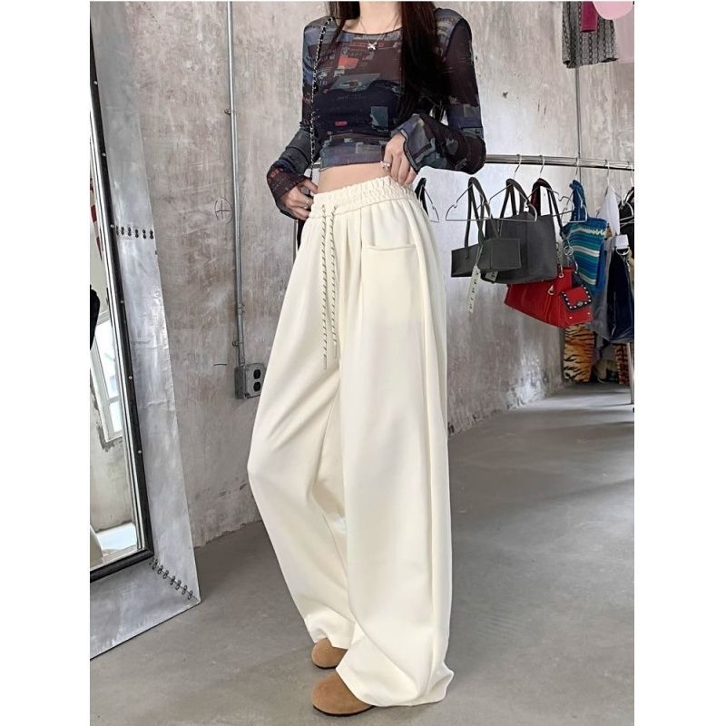 High-Waist Sweatpants with Pockets – Casual Loose Fit Long Pants