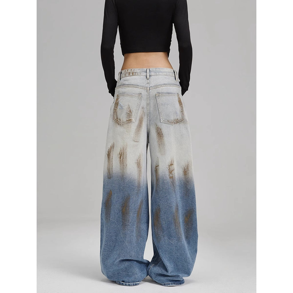 Denim Jeans - Loose Straight Fit - Versatile Wide Leg Long Trousers