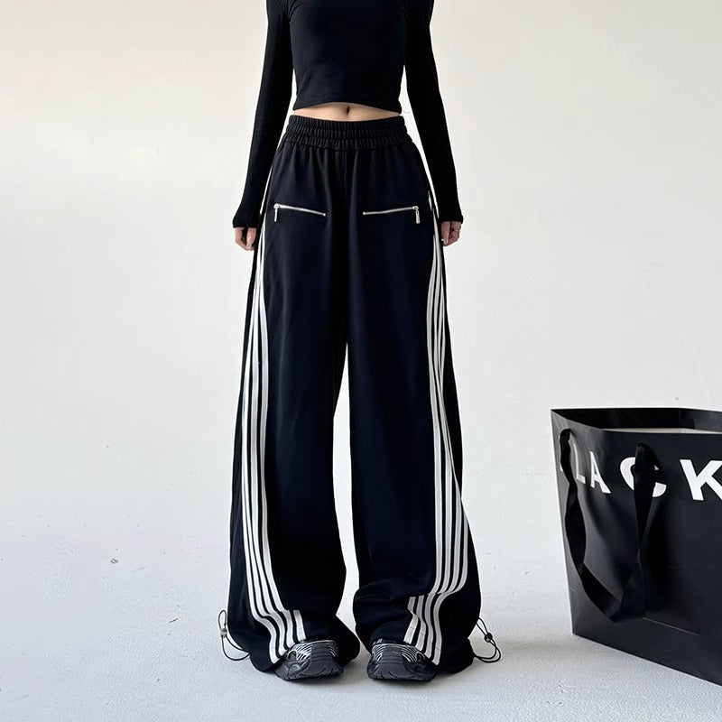 Casual High-Waisted Sweatpants –Versatile Wide-Leg
