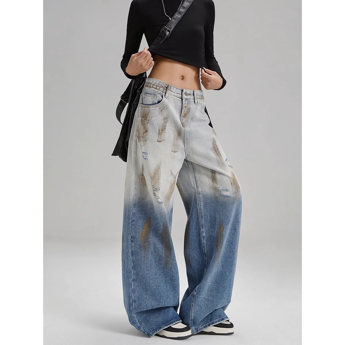 Denim Jeans - Loose Straight Fit - Versatile Wide Leg Long Trousers
