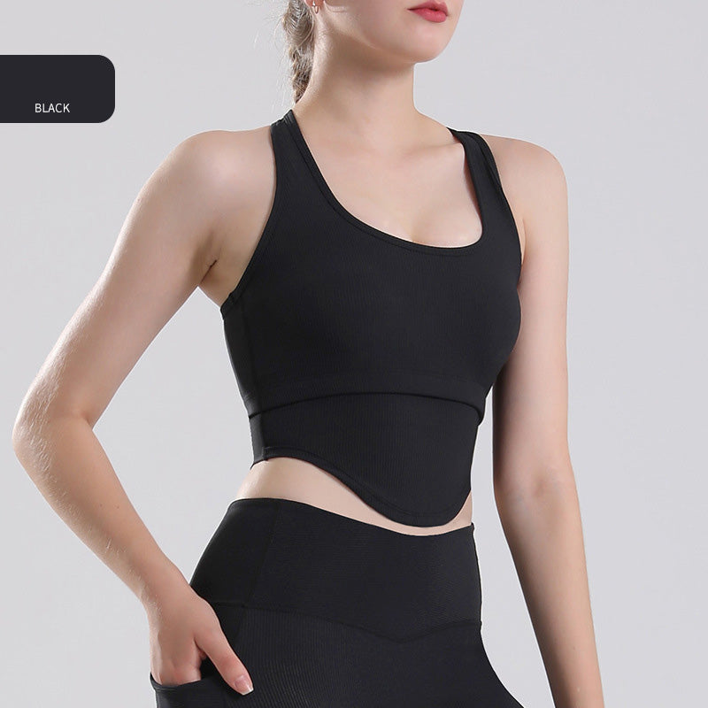 Sports Undershirt External Yoga Wear Tops Long-Sleeved Fitness Running Underwear Female With Chest Pad Shockproof High-Intensity