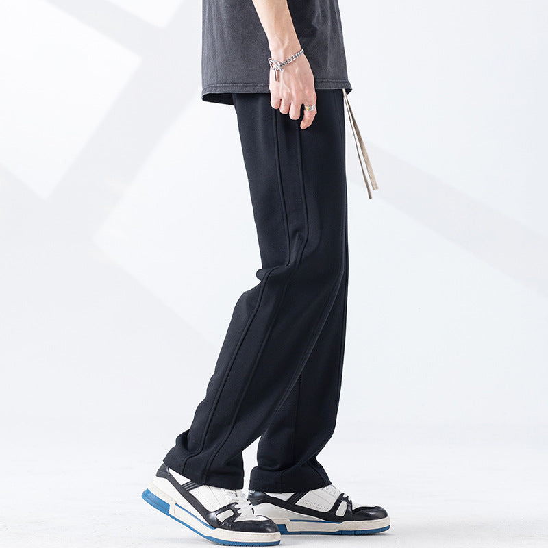 Men’s Trend Drape Wide-Leg Sweatpants | Casual Straight Loose Fit
