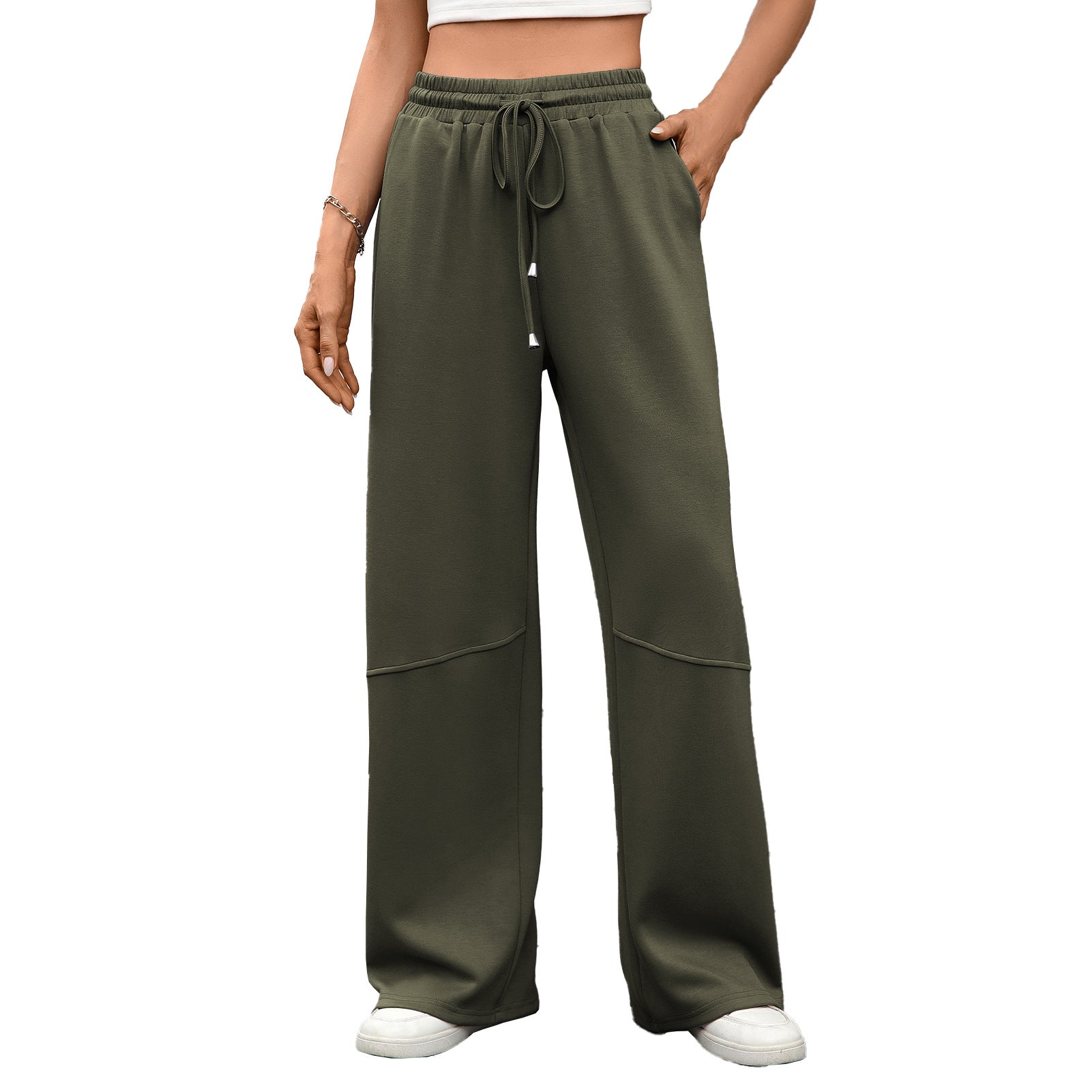 Solid Colors - Elastic Waist  - Drawstring Pocket  - Wide Leg Sweatpants