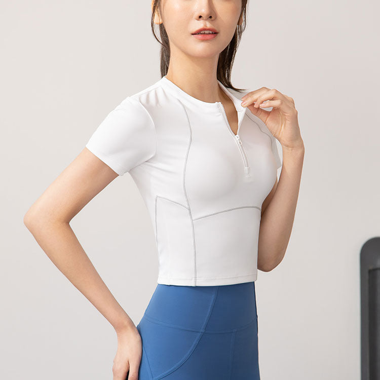 Women’s Half-Zip Athletic T-Shirt Quick-Dry Fitted