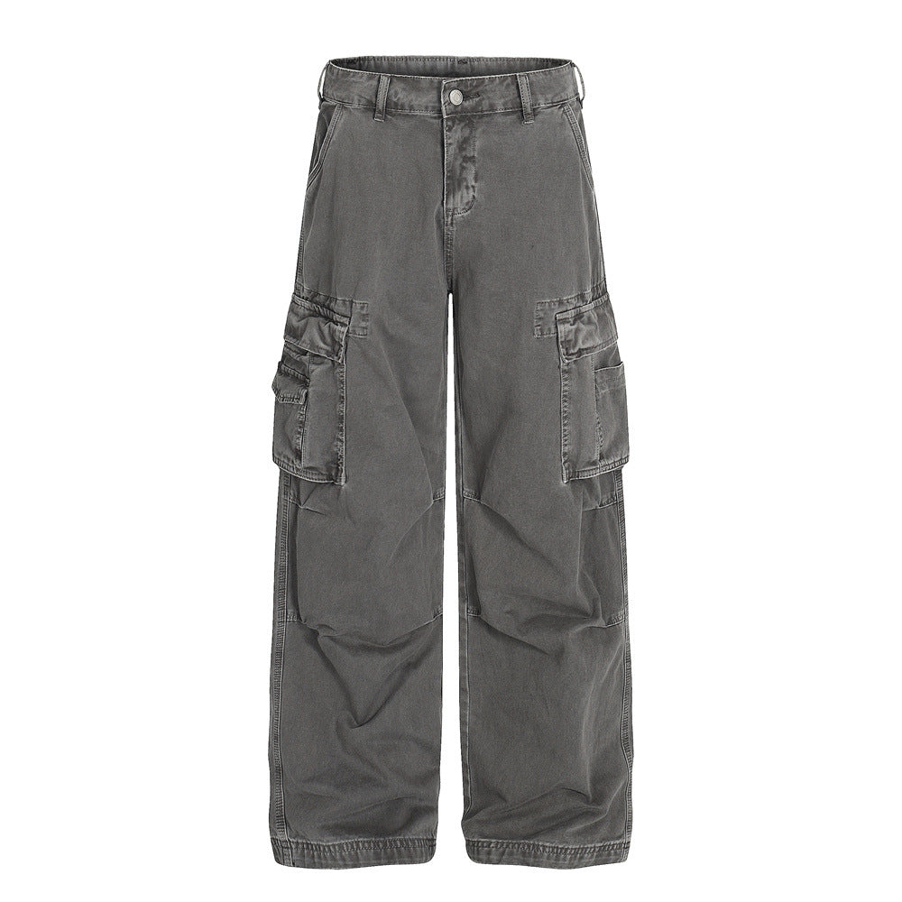 Pleated Multi-Pocket Cargo Pants - Loose Fit