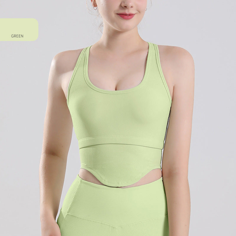 Sports Undershirt External Yoga Wear Tops Long-Sleeved Fitness Running Underwear Female With Chest Pad Shockproof High-Intensity