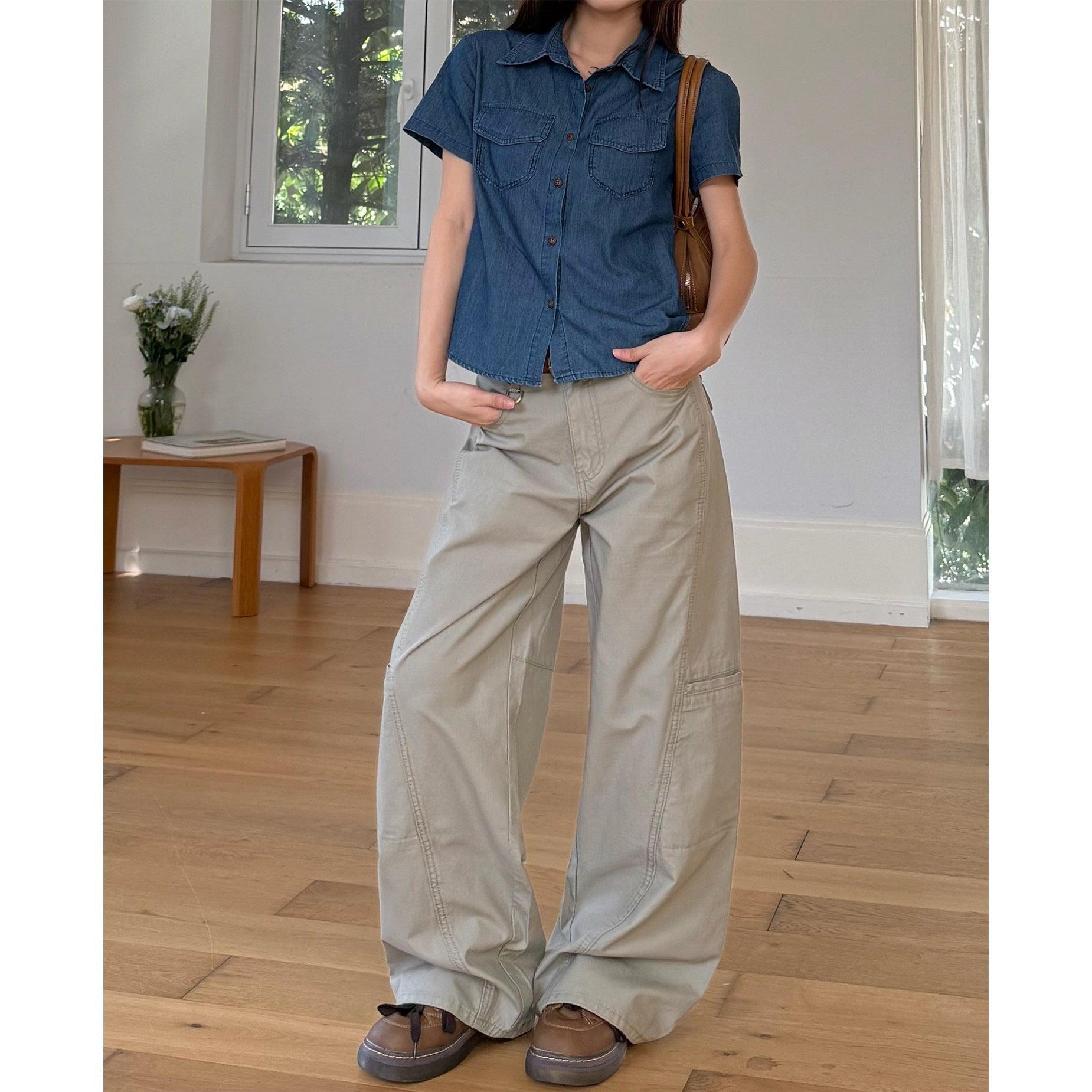 Multi-Pocket Tailored Cargo Pants -  Loose Casual Versatile  - Long Pants