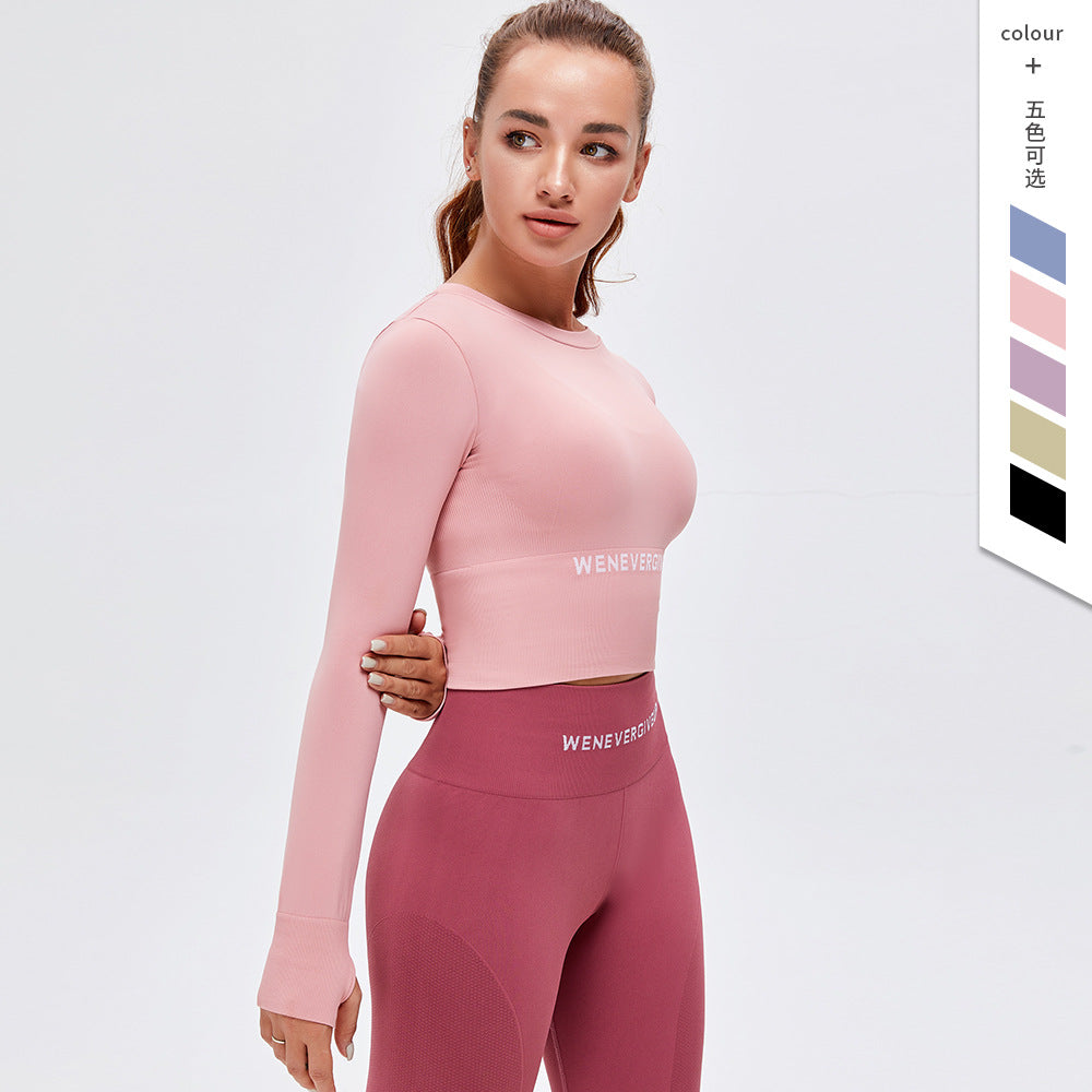 Net Red New Yoga Clothes Women's Long Sleeve Seamless Sportswear Slim Running Fitness Top