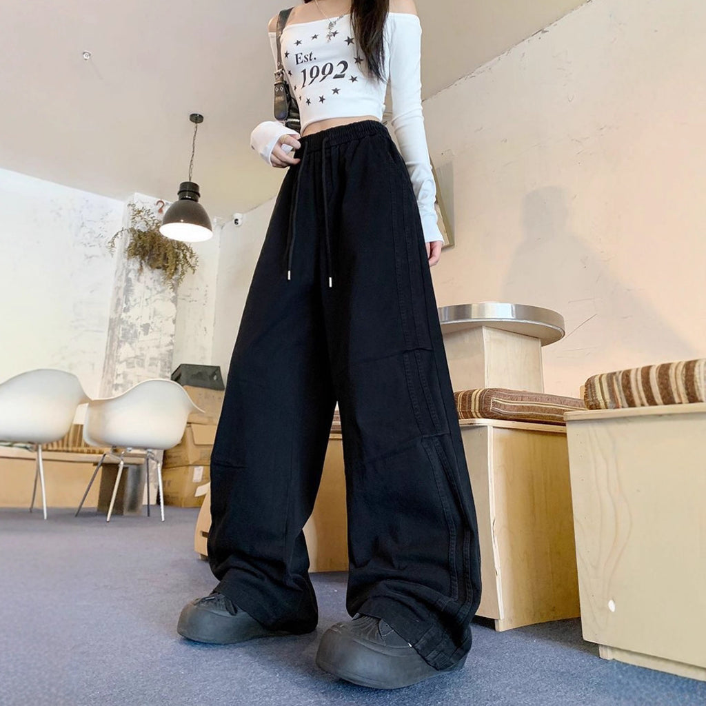 Vintage Washed Cotton Cargo Pants – Relaxed Wide-Leg Fit