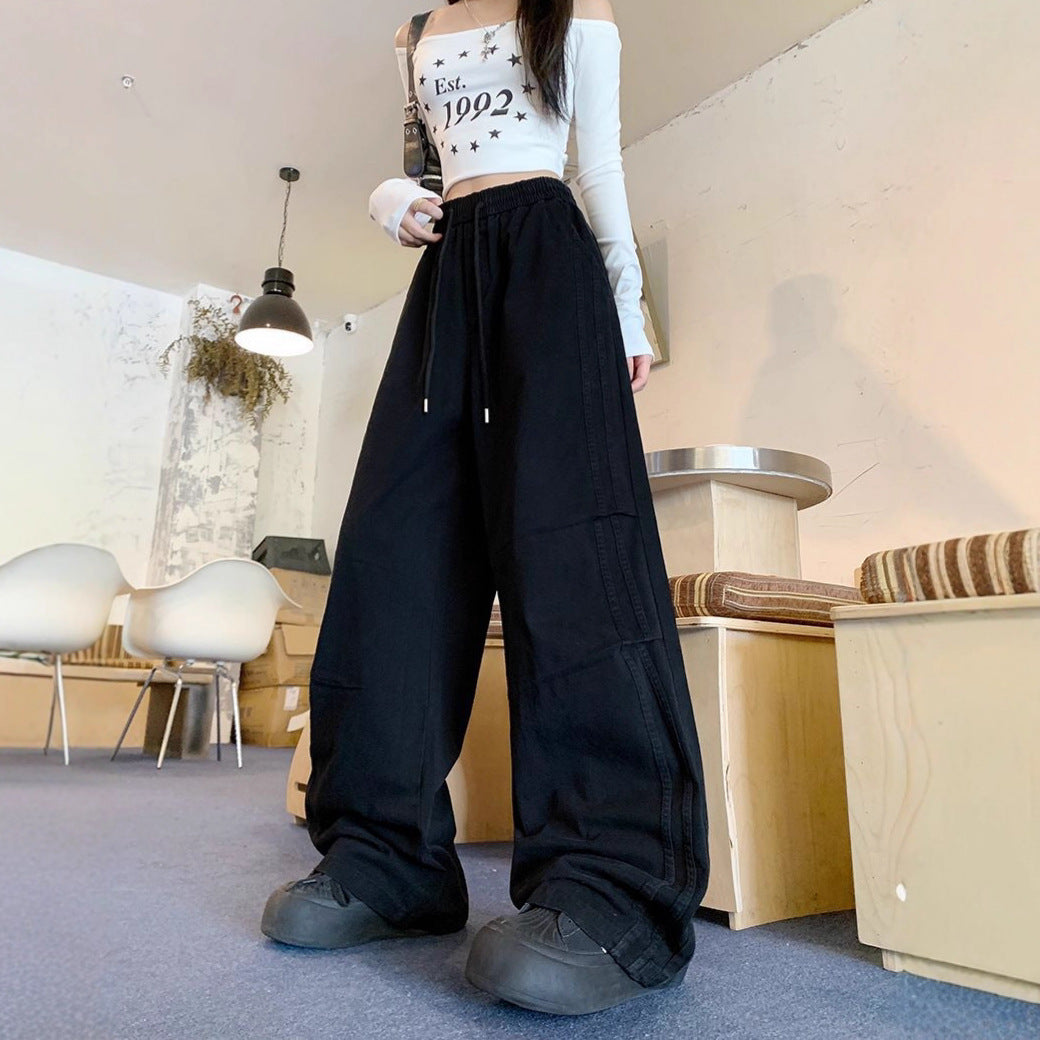 Vintage Washed Cotton Cargo Pants – Relaxed Wide-Leg Fit