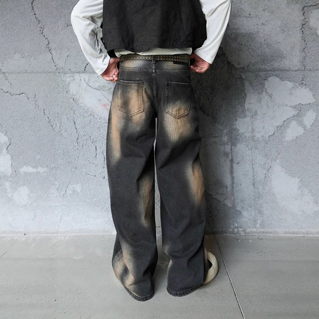 Vintage Washed Distressed Denim Pants – Loose Slim Streetwear Fit