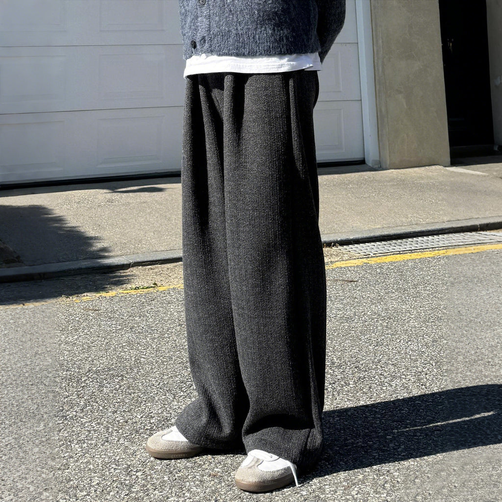 Draped Straight-Leg  - Thickened Wide-Leg -  Lazy Floor-Length Pants