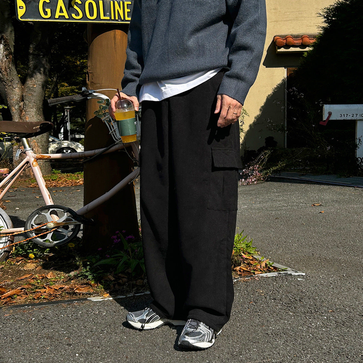 Casual Straight Leg - Cargo Pants - Thickened Wide Leg