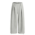 Chino-Style Panel & Pleat Sweatpants – Loose-Fit Wide-Leg