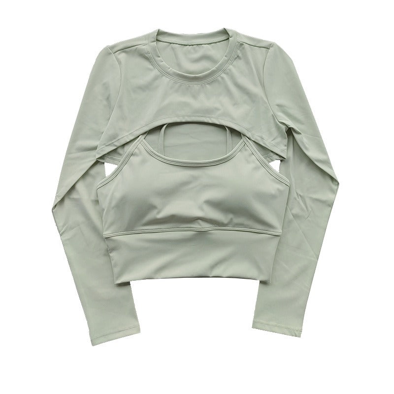 Ins Fashion Sports Long Sleeve Yoga Top Set Combination Sexy Yoga Vest Two Pieces of Fitness Clothes