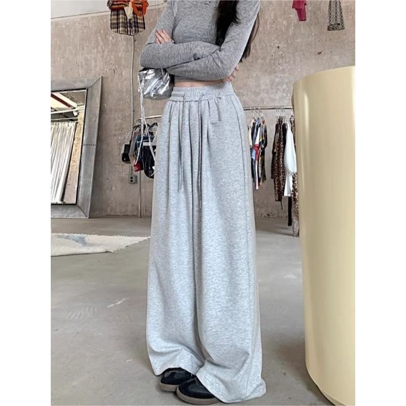 High-Waist Sweatpants with Pockets – Casual Loose Fit Long Pants
