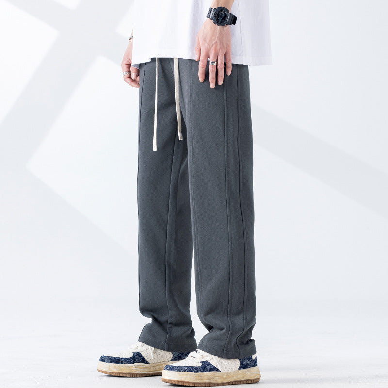 Men’s Trend Drape Wide-Leg Sweatpants | Casual Straight Loose Fit