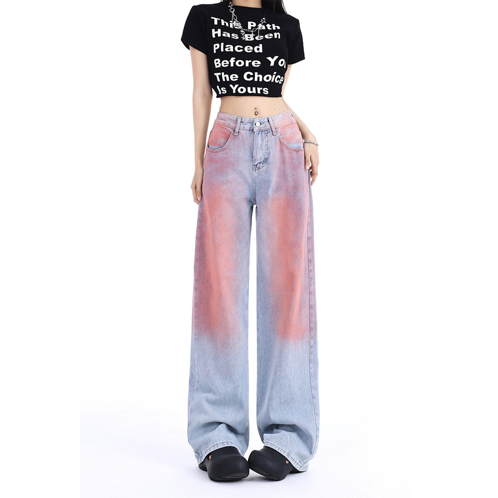 Colorful Gradient -  Denim Pants -  Loose Wide-Leg