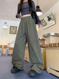 Vintage Washed Cotton Cargo Pants – Relaxed Wide-Leg Fit