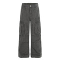 Multi-Pocket Cargo Pants - Loose Fit - Wide Leg Straight Cut