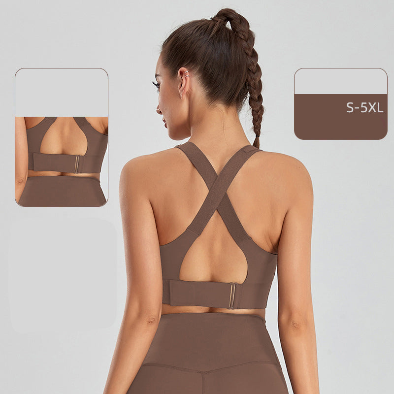 Zipper Sports Bra Womens Large High Strength Shockproof Running Tank Top Yoga Fitness Bra Traceless Lulu