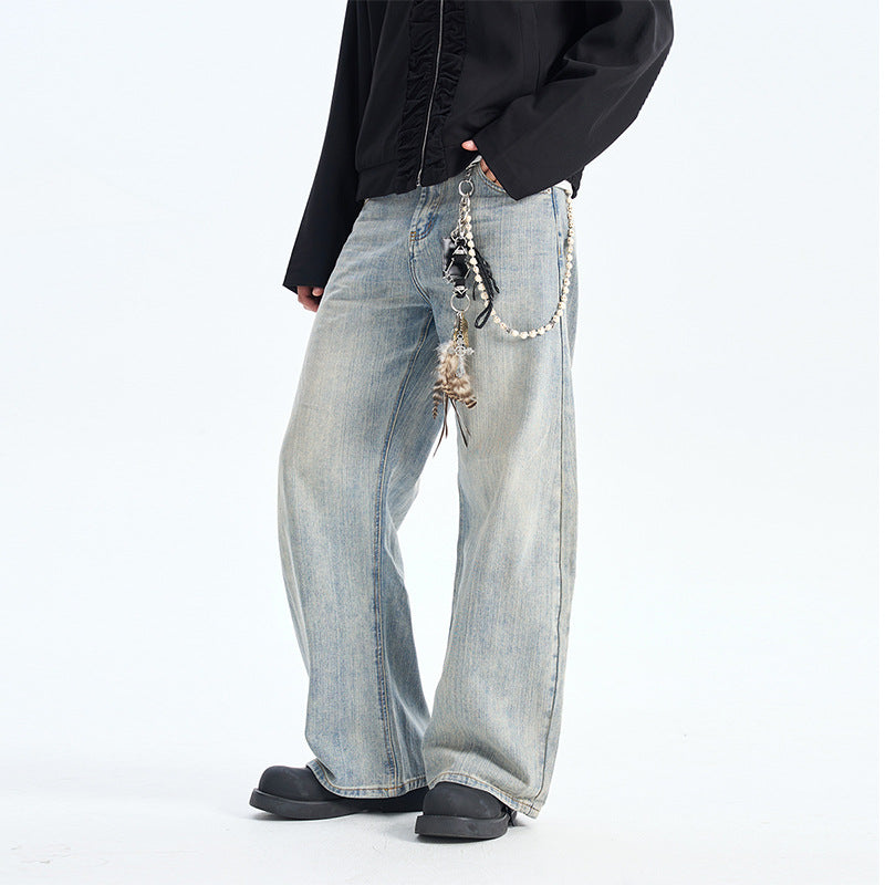 Vintage Washed Denim Jeans - Loose fit