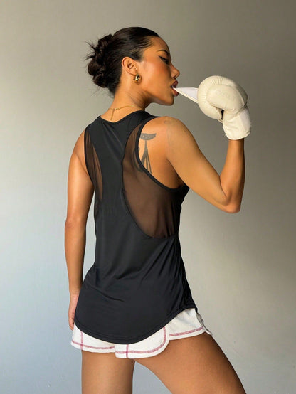 Quick-Dry Mesh Sleeveless Sports Tank Top