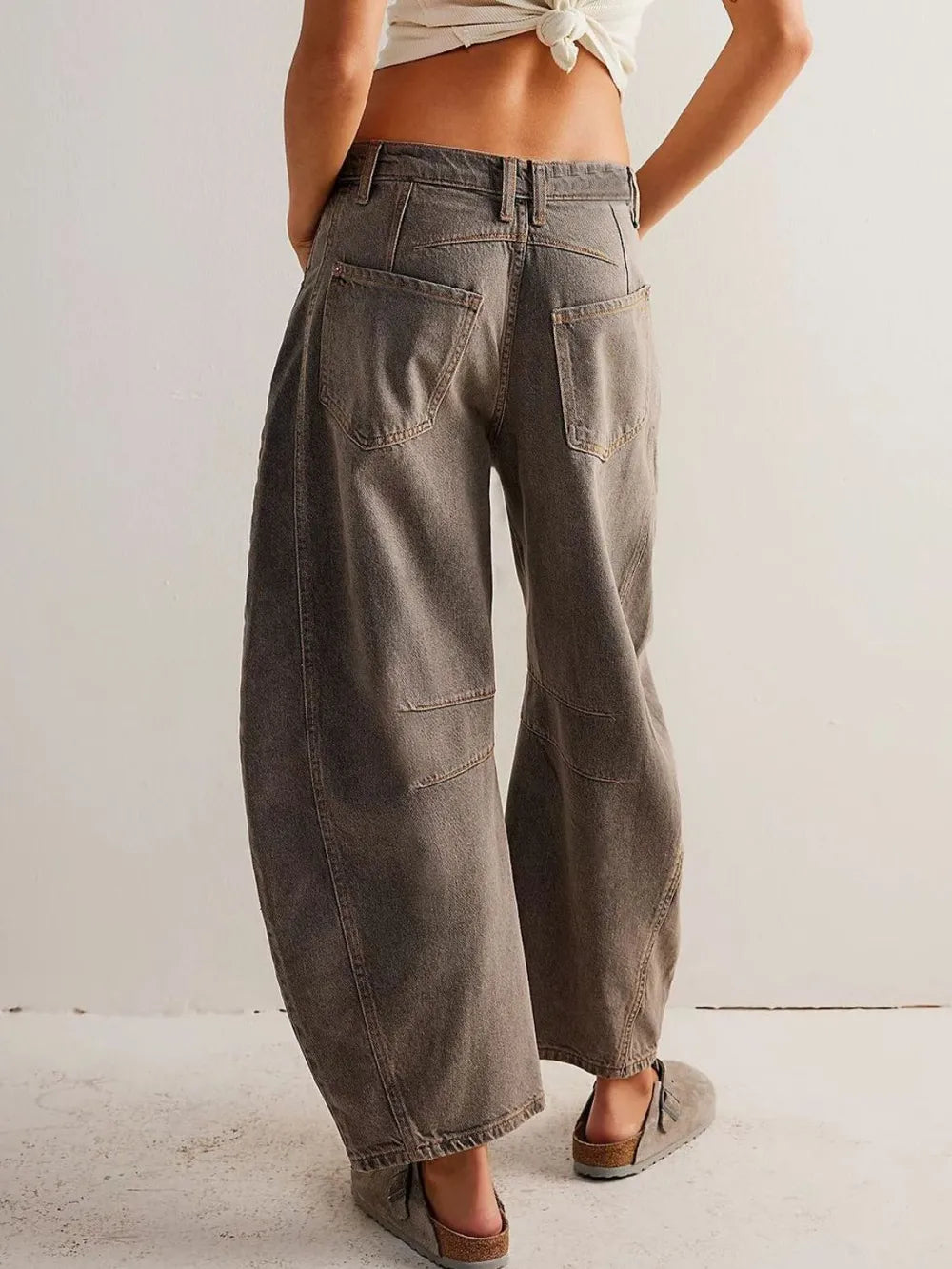 Wide-Leg Utility Denim
