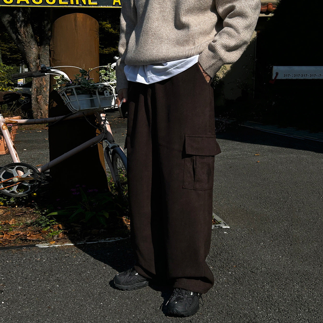 Casual Straight Leg - Cargo Pants - Thickened Wide Leg