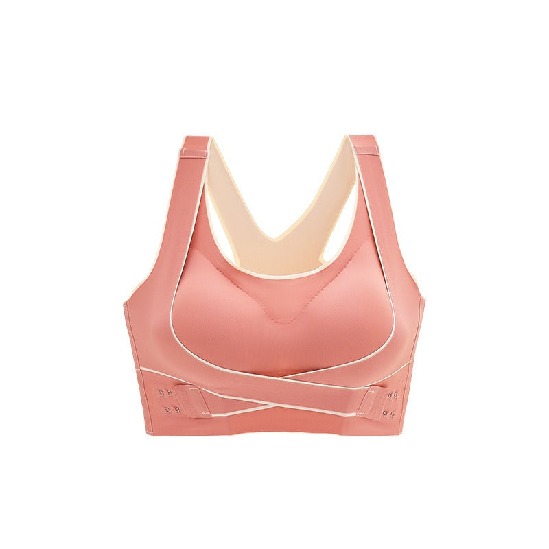 Traceless Sports Bra for Women Shockproof Running Gather Anti sagging Back Fitness Yoga Tank Top Style Steel Ring Free Bra