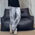 Vintage Leopard Print Sweatpants –  Loose Straight-Leg Pants